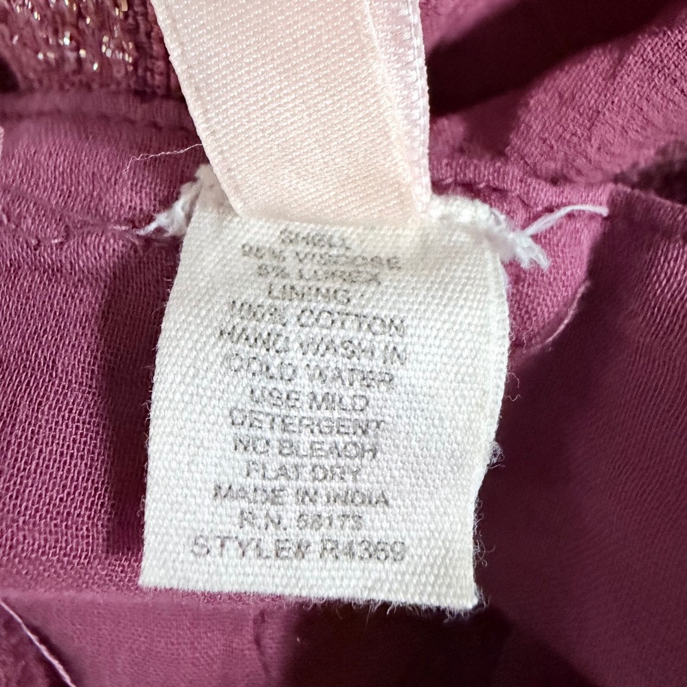 NWT Raga Women Small Plum Purple Beaded Metallic Stripe Babydoll Mini Dress Boho - Picture 12 of 12